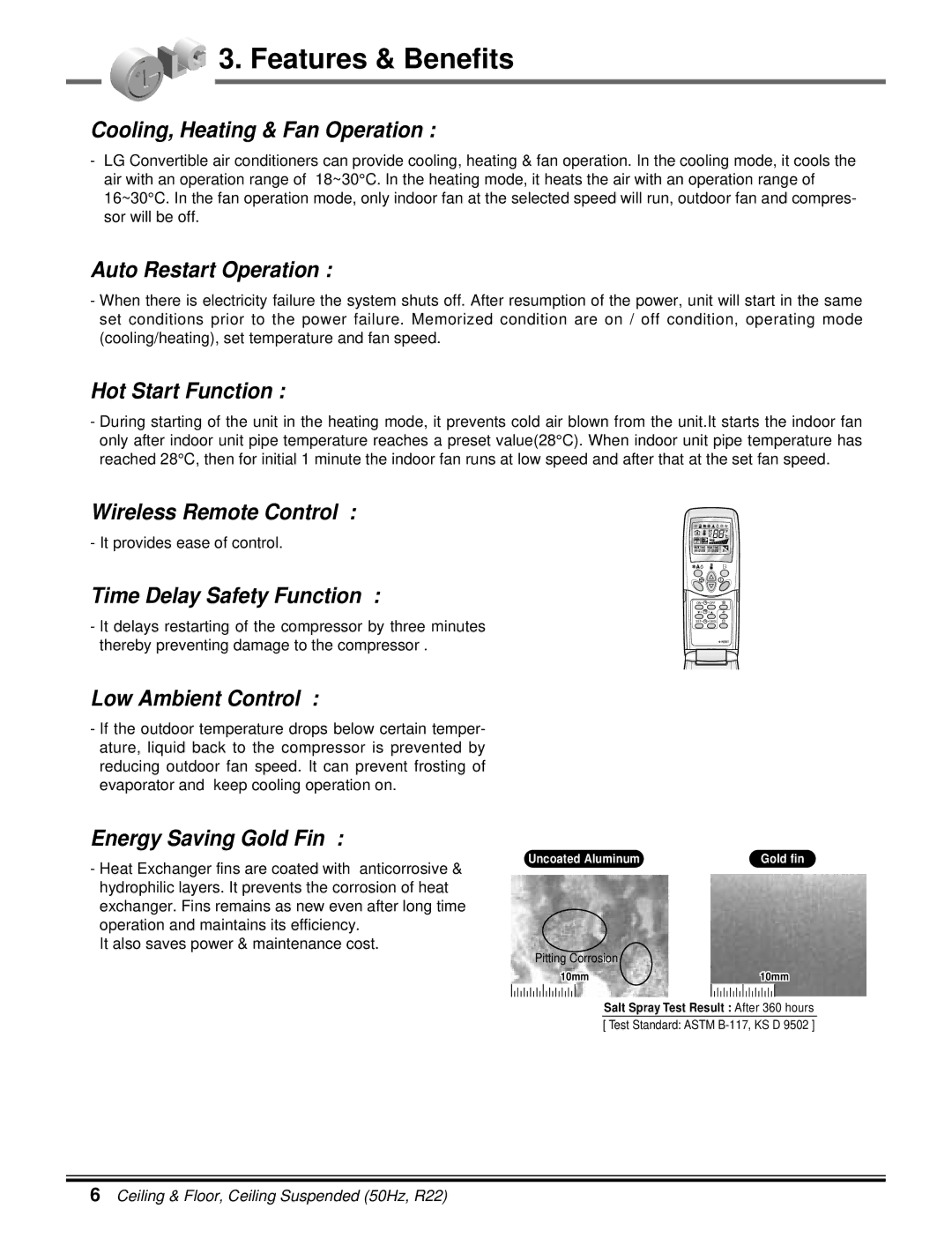 LG Electronics 5CSV2-03A manual Features & Benefits 