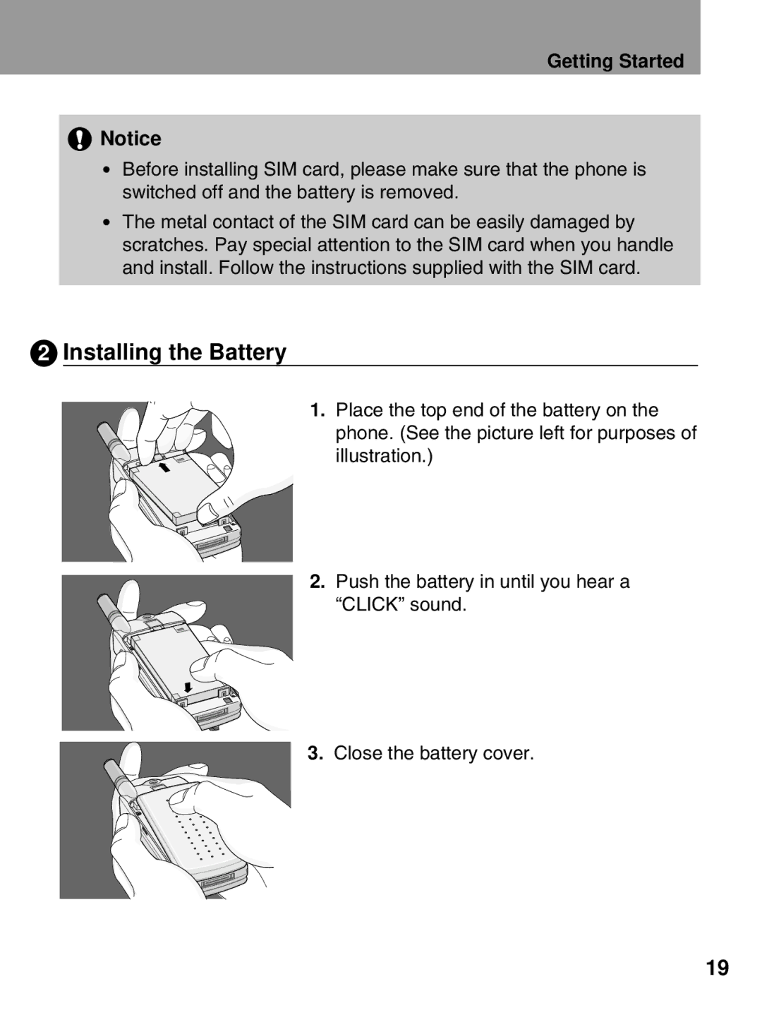 LG Electronics 600 user manual Installing the Battery 