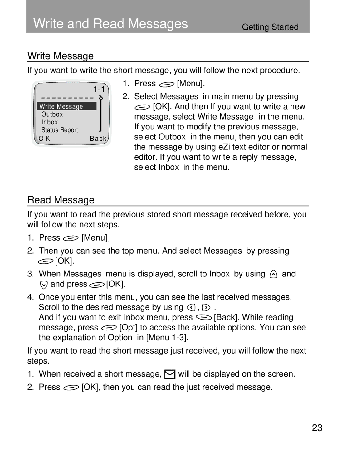 LG Electronics 600 user manual Write and Read Messages, Write Message 