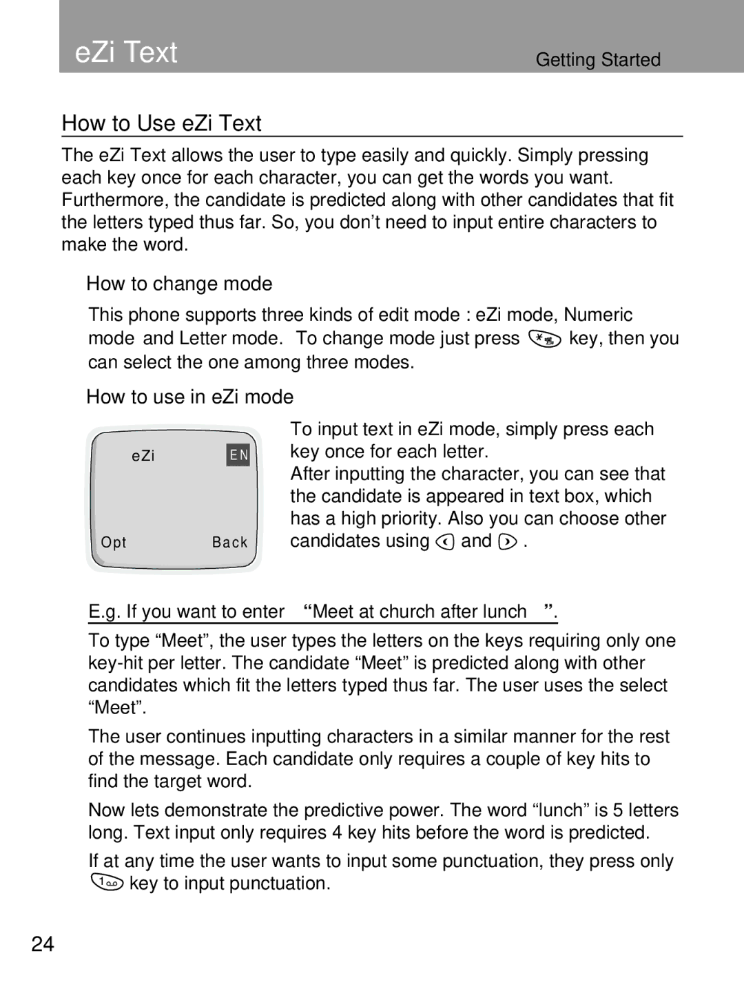 LG Electronics 600 user manual EZi Text, How to Use eZi Text, How to change mode, How to use in eZi mode 