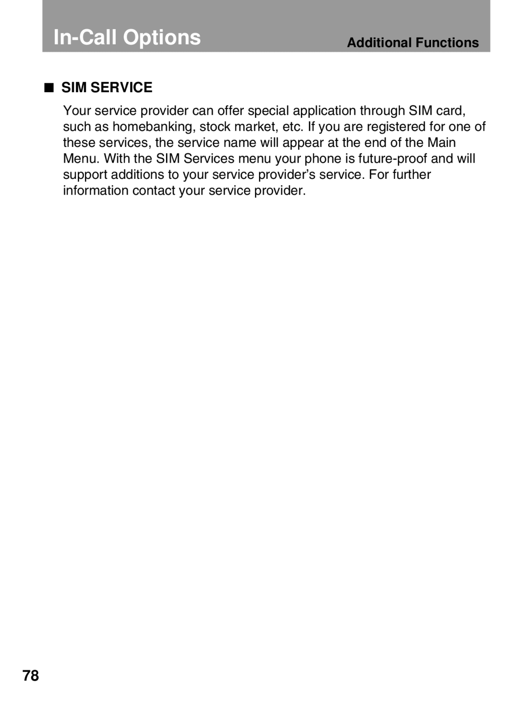 LG Electronics 600 user manual SIM Service 