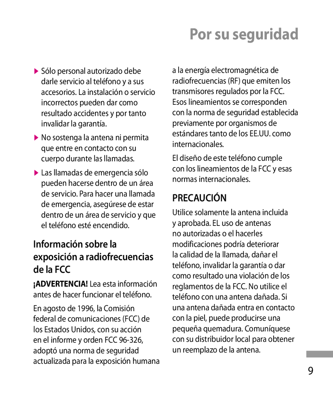 LG Electronics 600G manual Precaución 