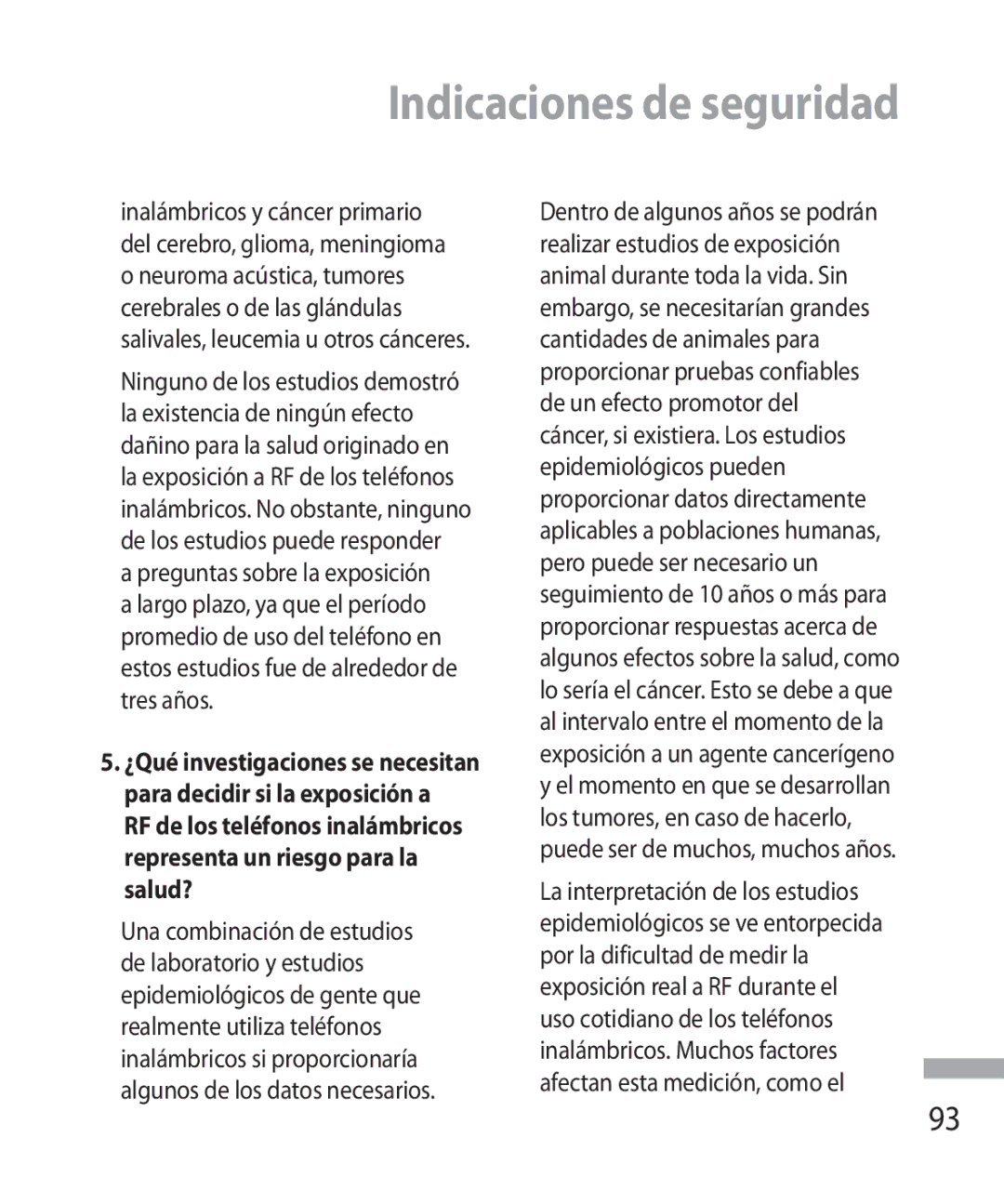 LG Electronics 600G manual Indicaciones de seguridad 