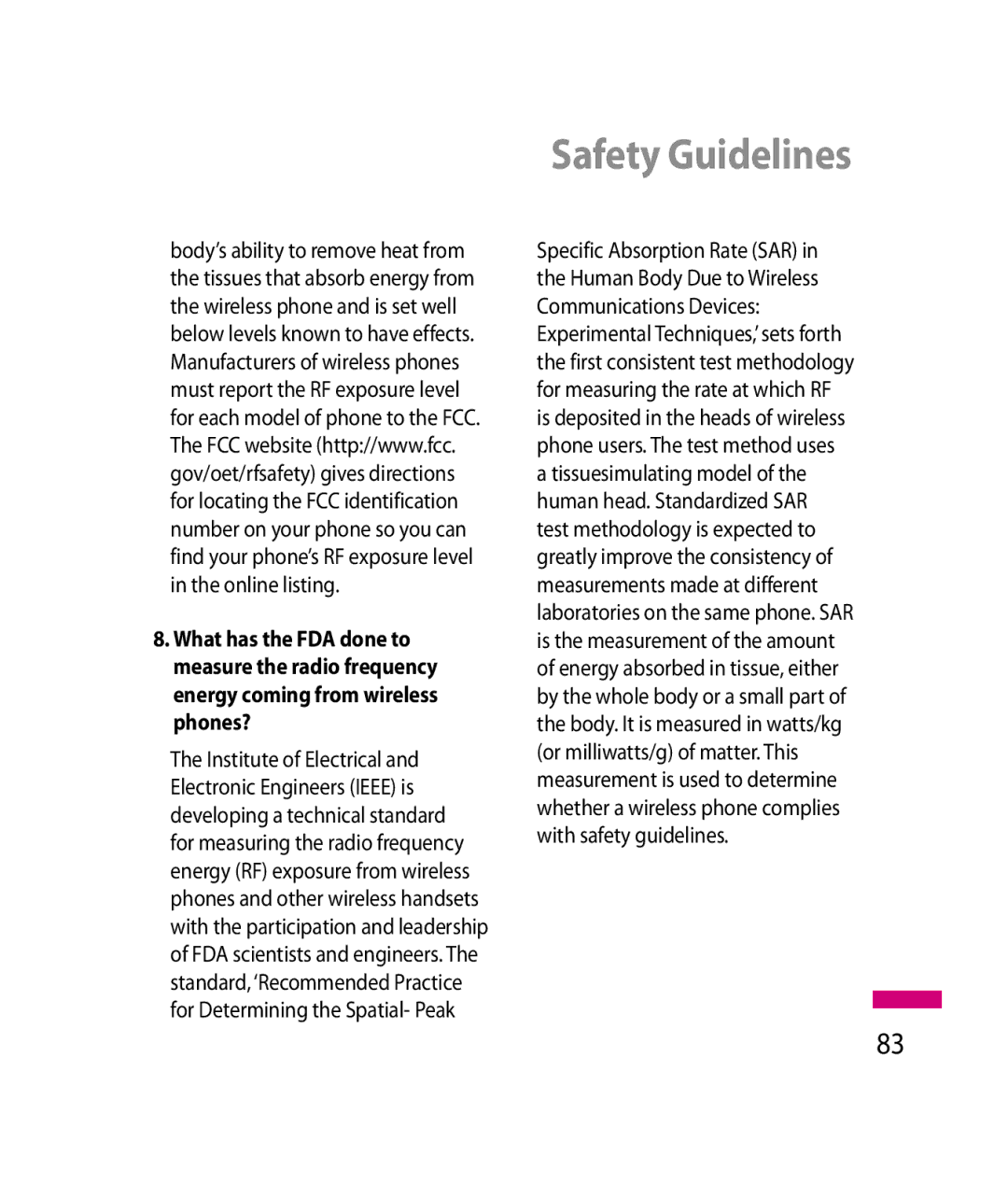 LG Electronics 600G manual Safety Guidelines 