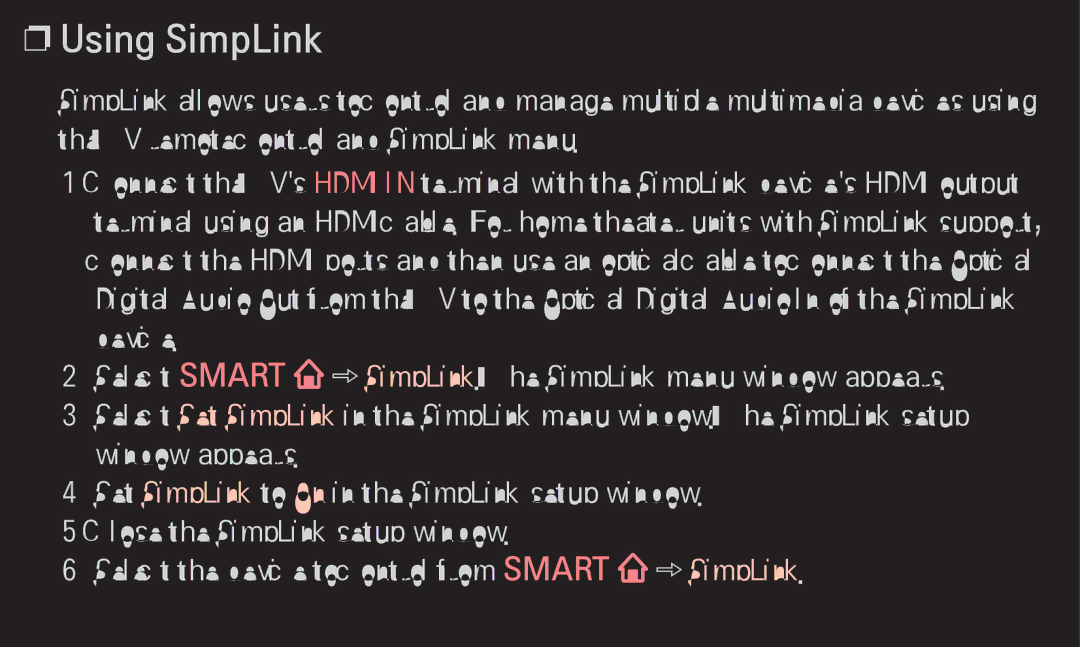 LG Electronics 60LA6200 owner manual Using SimpLink 