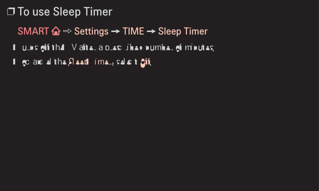 LG Electronics 60LA6200 owner manual To use Sleep Timer, Smart Settings Time Sleep Timer 