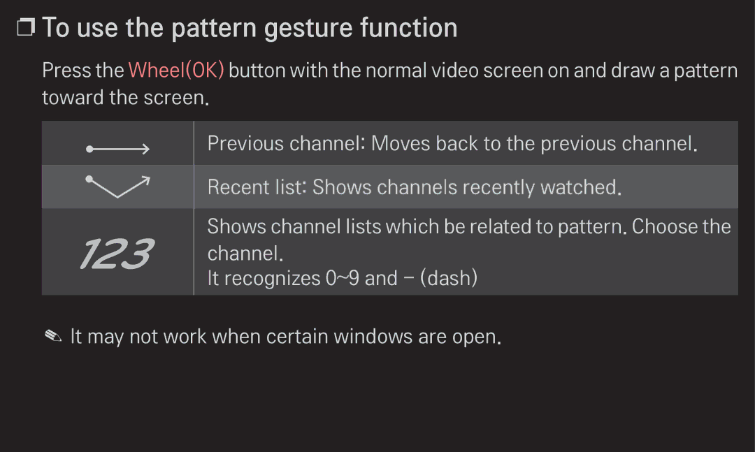 LG Electronics 60LA6200 owner manual 123, To use the pattern gesture function 