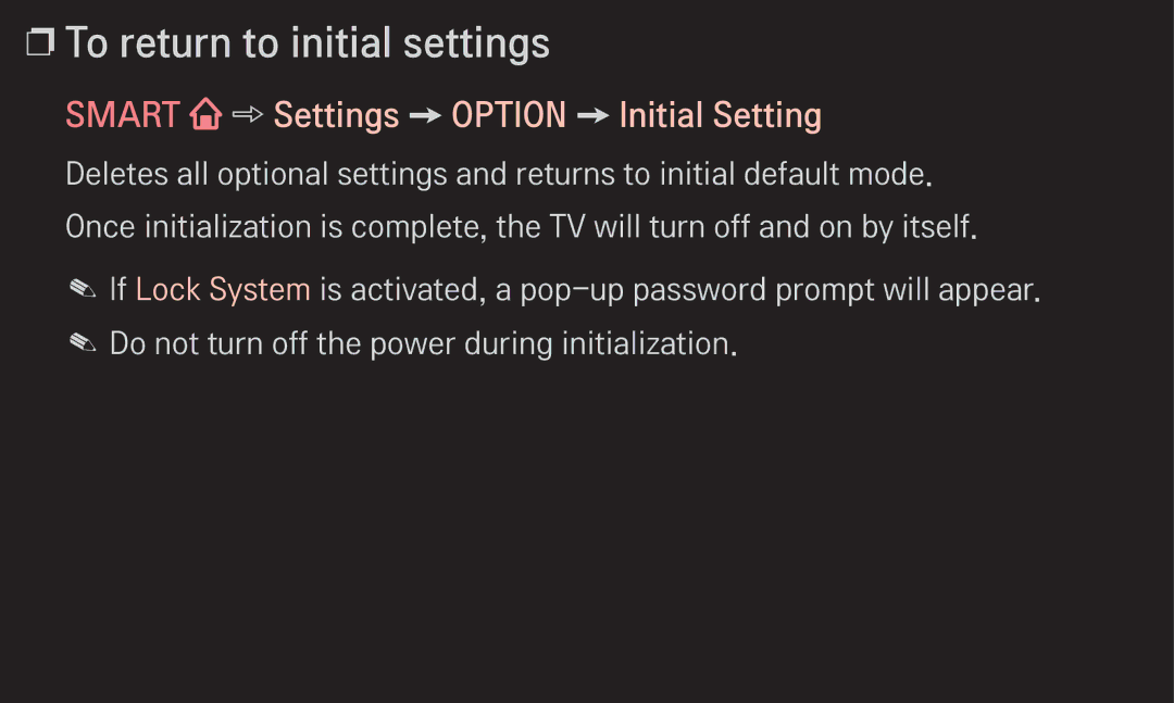 LG Electronics 60LA6200 owner manual To return to initial settings, Smart Settings Option Initial Setting 