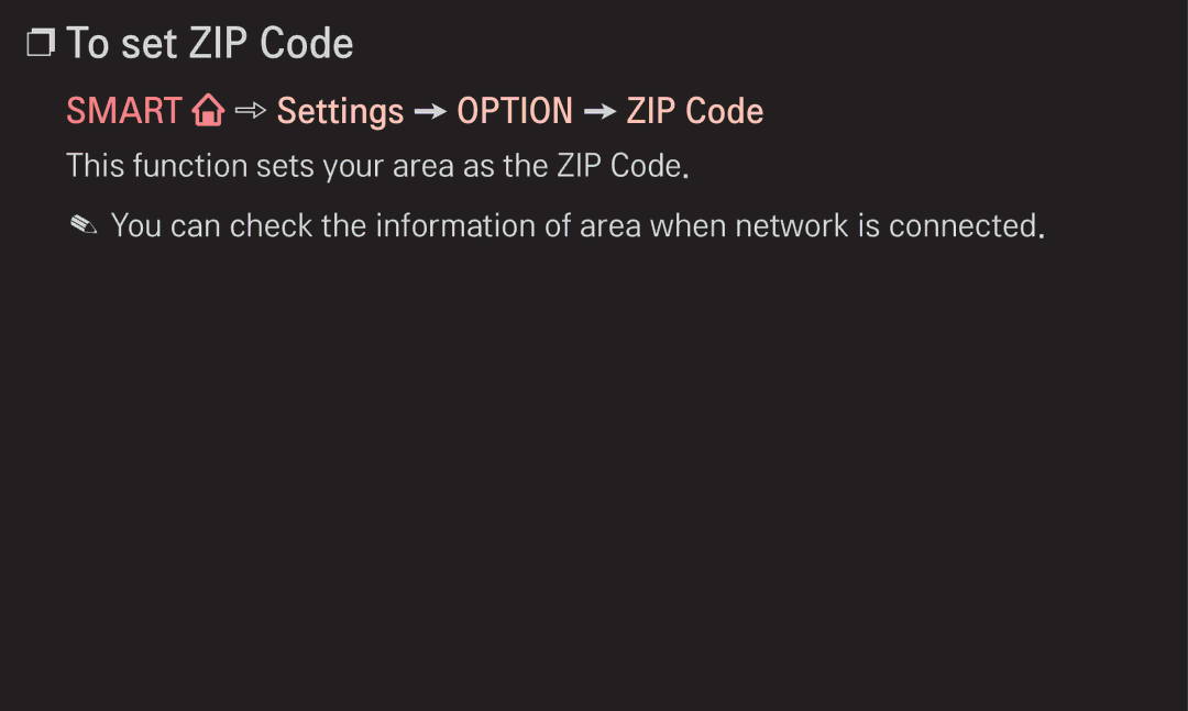 LG Electronics 60LA6200 owner manual To set ZIP Code, Smart Settings Option ZIP Code 