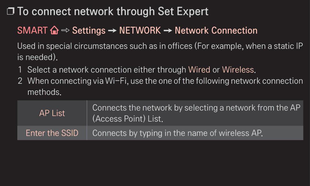 LG Electronics 60LA6200 owner manual To connect network through Set Expert, Smart Settings Network Network Connection 