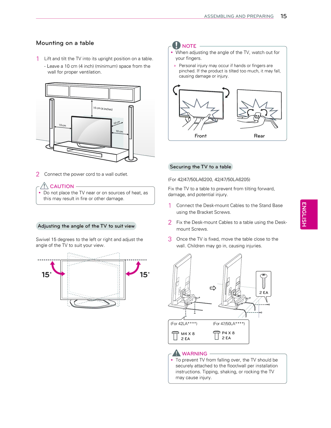 LG Electronics 60LA6200 owner manual ZdooIruSurshuYhqwlodwlrq, PRXQW6FUHZV 