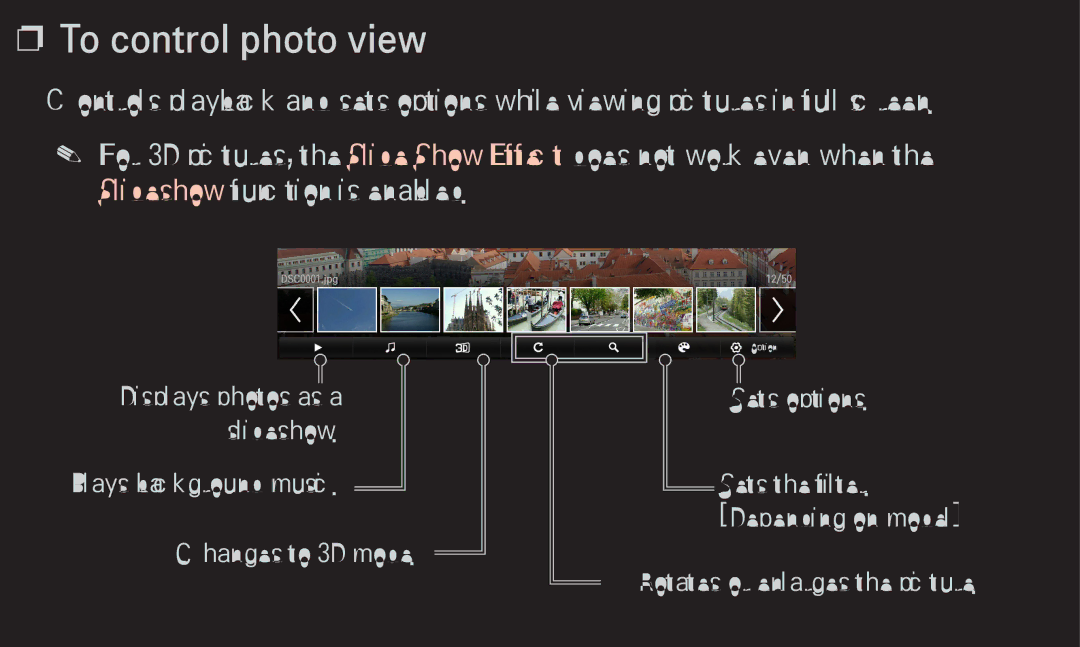 LG Electronics 60LA6200 owner manual To control photo view 