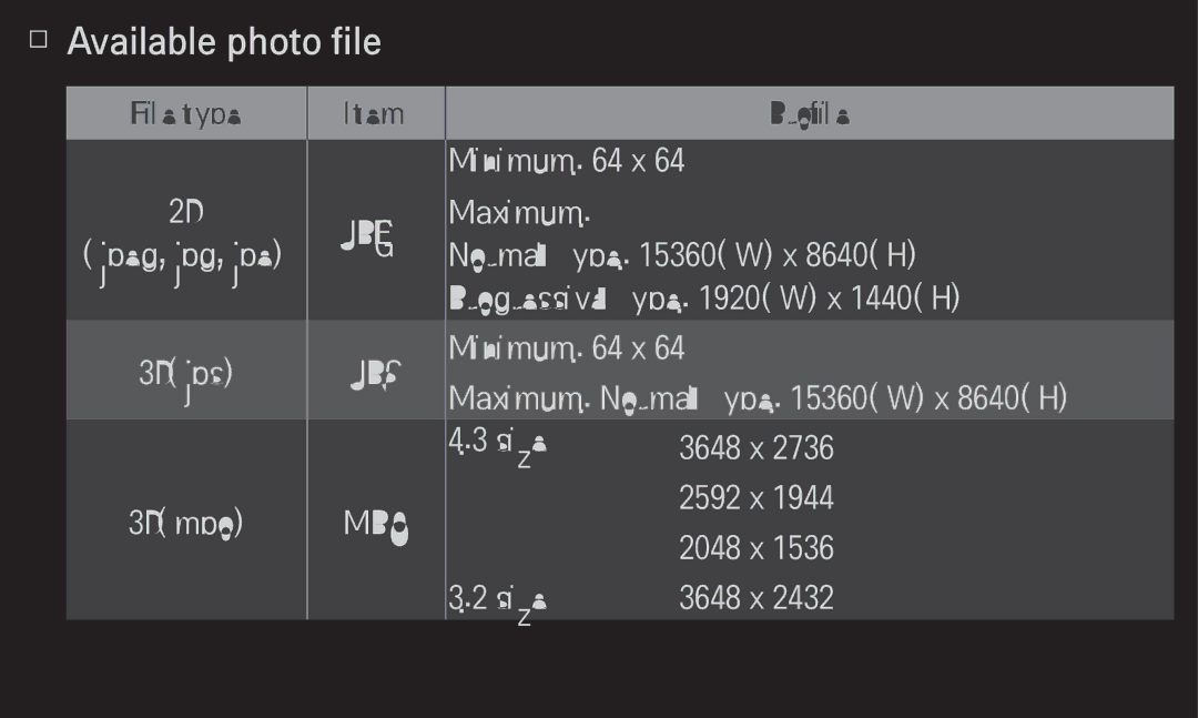 LG Electronics 60LA6200 owner manual Available photo file, Mpo 