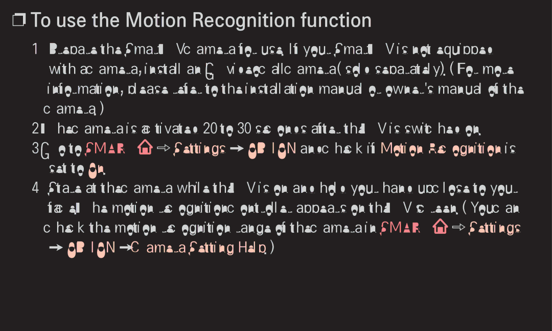 LG Electronics 60LA6200 owner manual To use the Motion Recognition function 