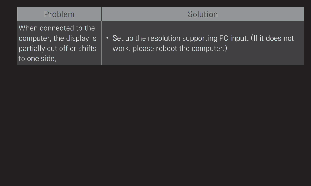 LG Electronics 60LA6200 owner manual Problem 