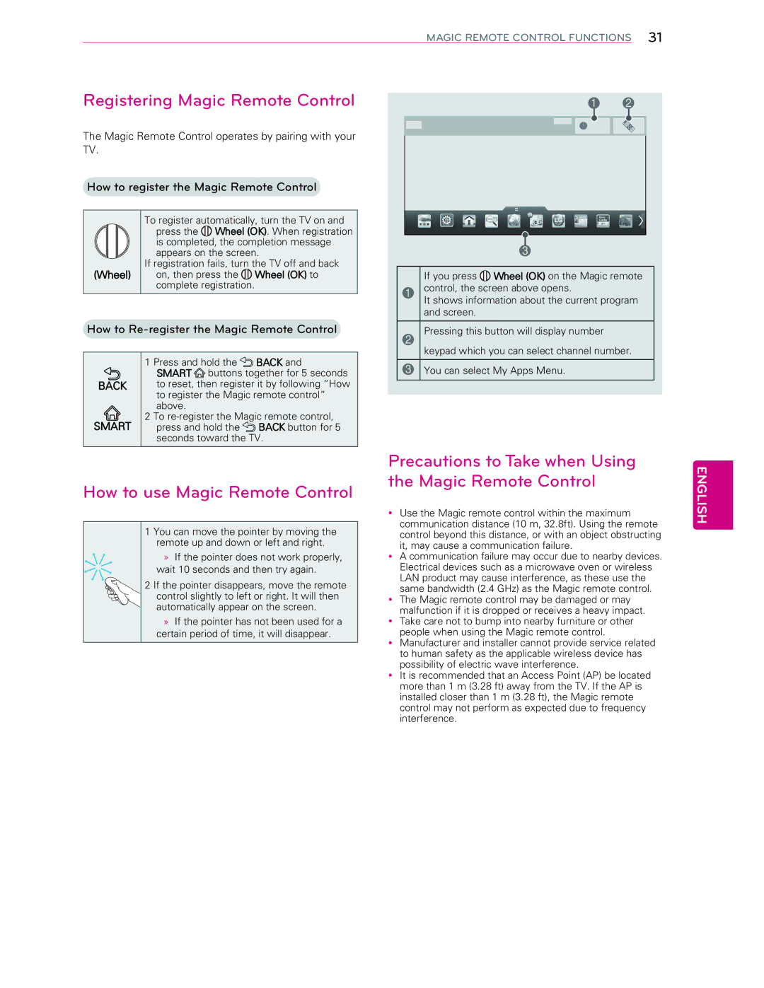 LG Electronics 60LA6200 owner manual Registering Magic Remote Control 