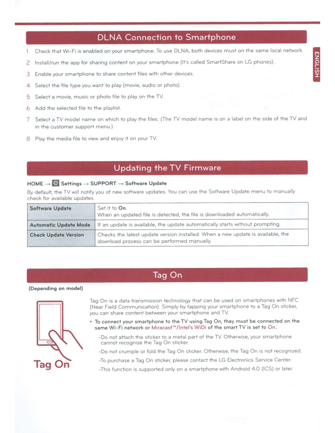 LG Electronics 60LA6200 owner manual Dlna Connection to Smartphone 