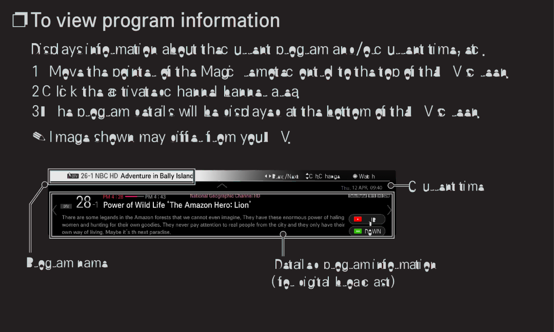 LG Electronics 60LA6200 owner manual To view program information 