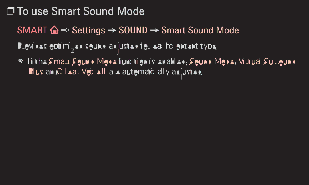 LG Electronics 60LA6200 owner manual To use Smart Sound Mode, Smart Settings Sound Smart Sound Mode 