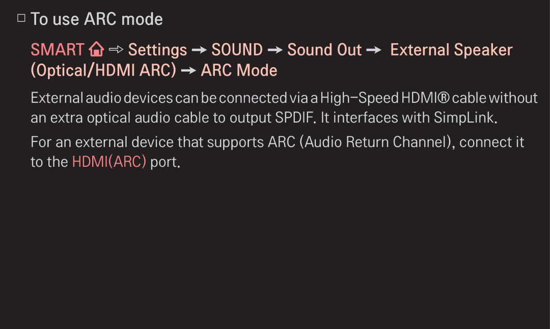 LG Electronics 60LA6200 owner manual To use ARC mode 