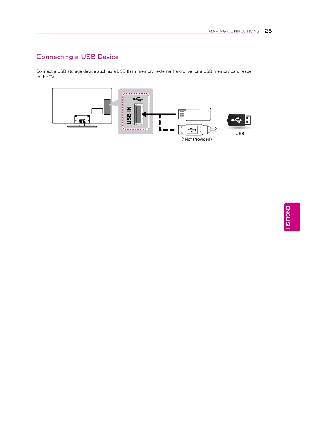 LG Electronics 60LN5400 owner manual Connecting a USB Device 