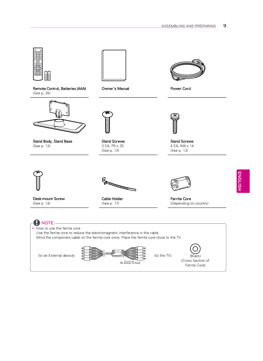 LG Electronics 60LN5400 owner manual Power Cord 