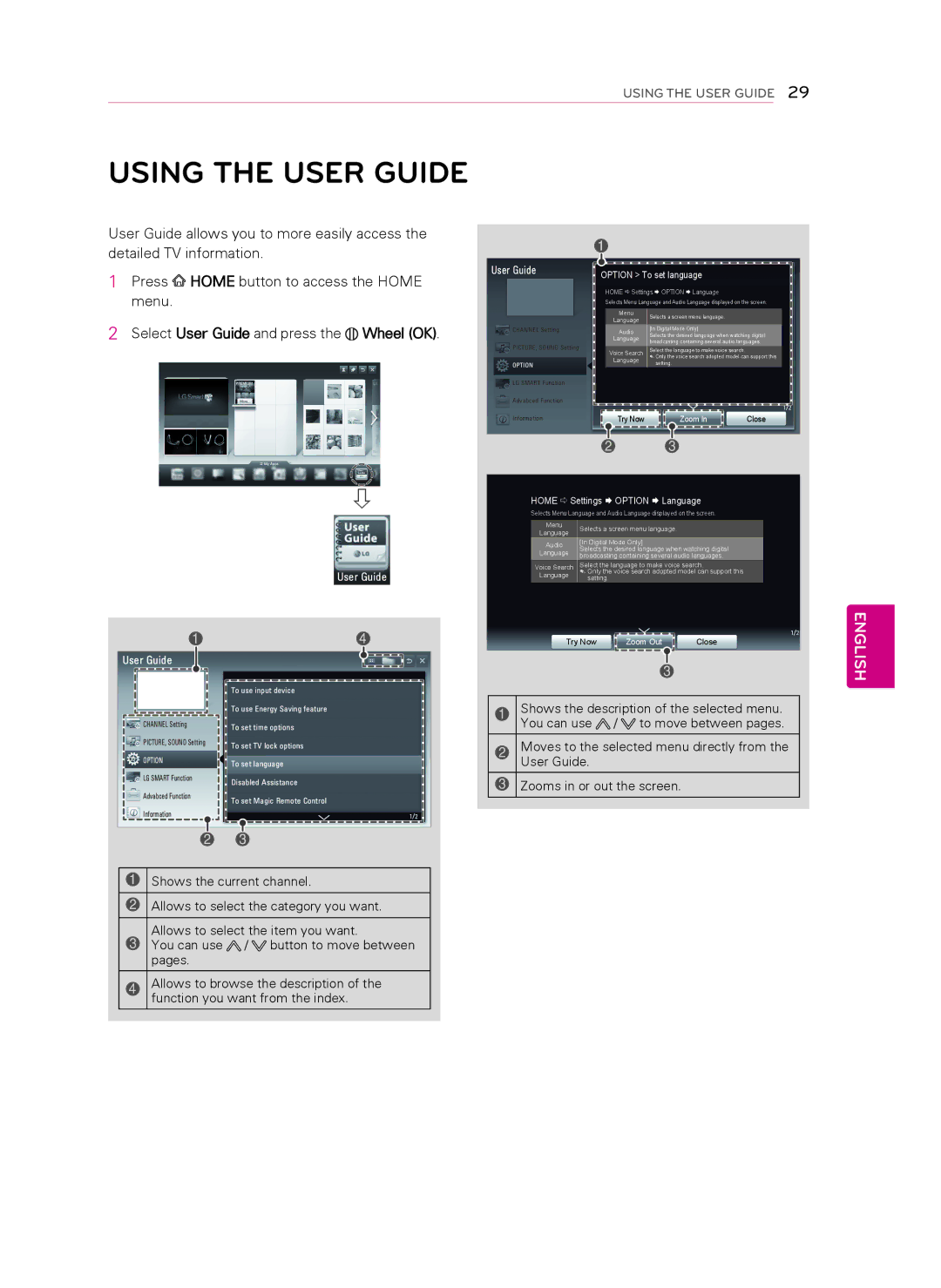 LG Electronics 47LS579C, 60LS579C, 55LS579C owner manual Using the User guide 