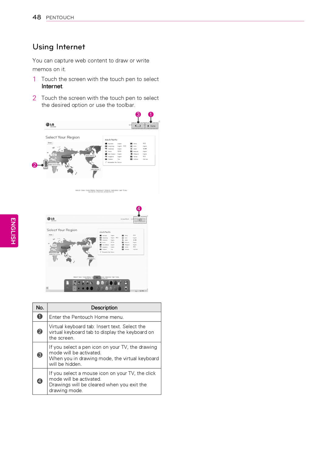 LG Electronics 50PA4510, 60PA550C, 60PA6550, 50PA4500, 42PA450C, 42PA4500, 50PA550C, 50PA4900, 50PA6500 owner manual Using Internet 