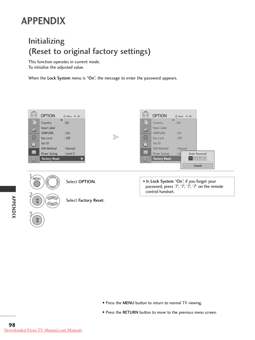 LG Electronics 60PG30, 50PG20, 42PG30, 42PG10, 42PG20, 42LG30, 37LG50, 37LG30, 32LG30, 32LG50, 26LG30, 22LS4D, 22LG30, 42LG50 Appendix 