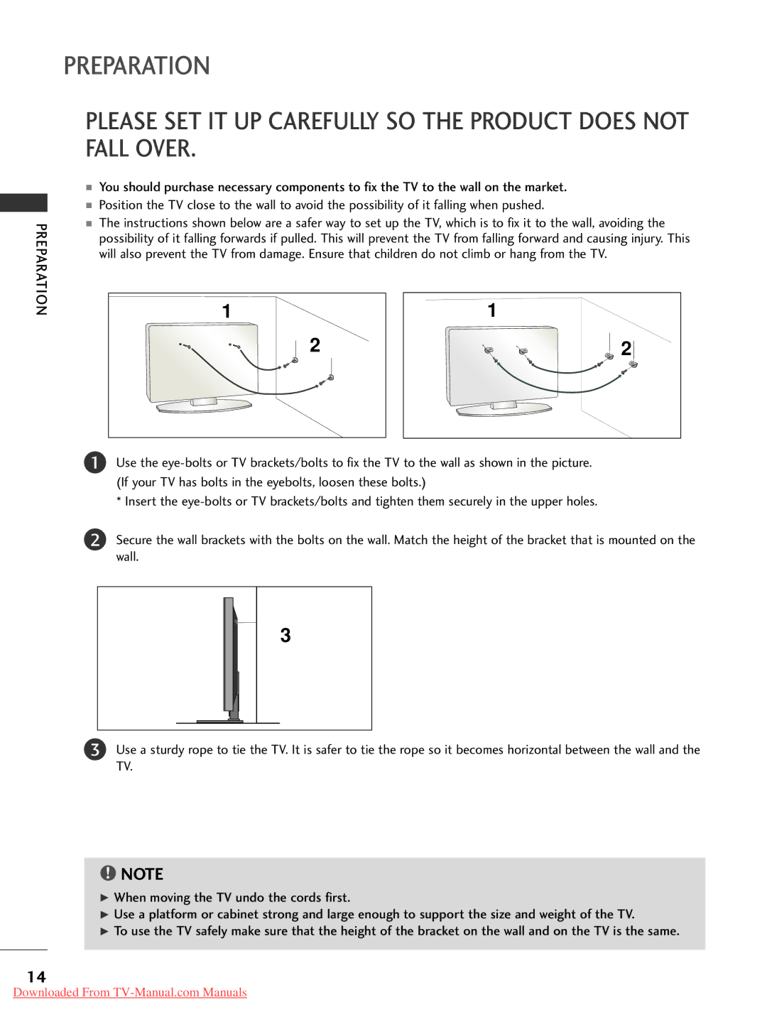 LG Electronics 50PG30, 60PG30, 50PG20, 42PG30, 42PG10, 42PG20 Please SET IT UP Carefully SO the Product does not Fall Over 