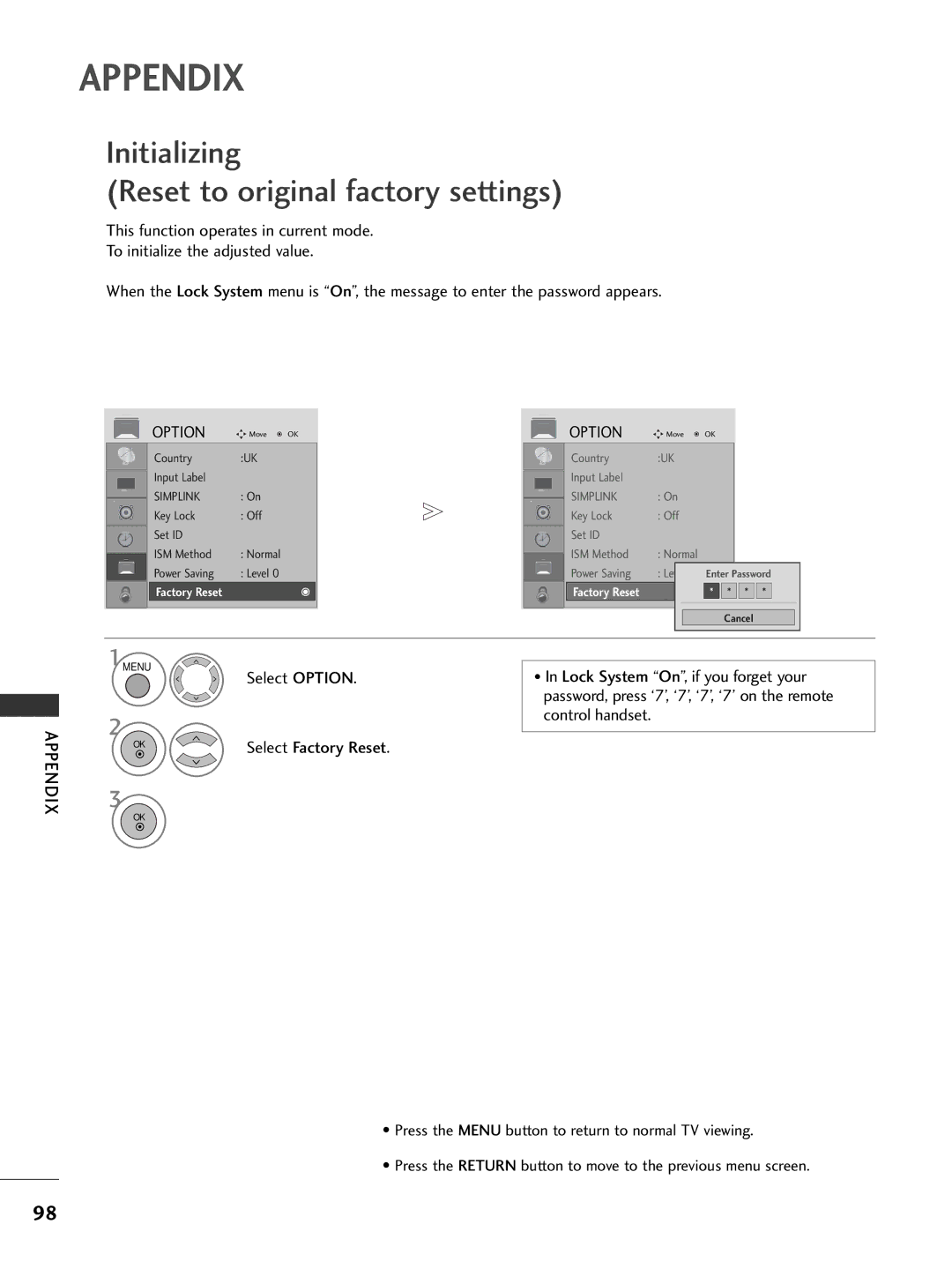 LG Electronics 425000, 60PG3000, 4232, 423000, 4220, 375000, 3720, 3220, 3232, 323000, 223000 owner manual Appendix 