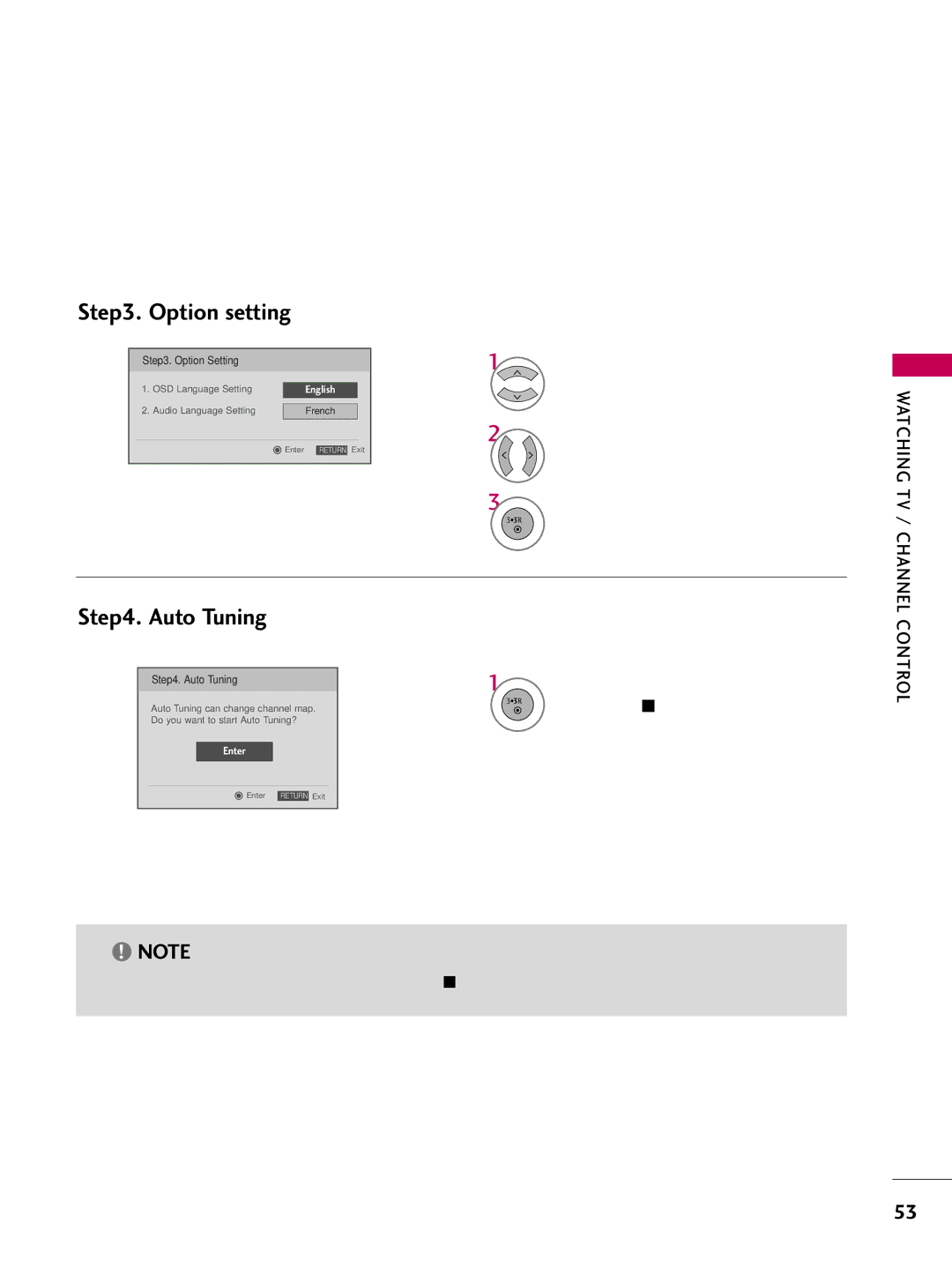 LG Electronics 50PG25, 5270 Option setting, Start Auto Tuning, You can also adjust Initial Setting in the Option menu 