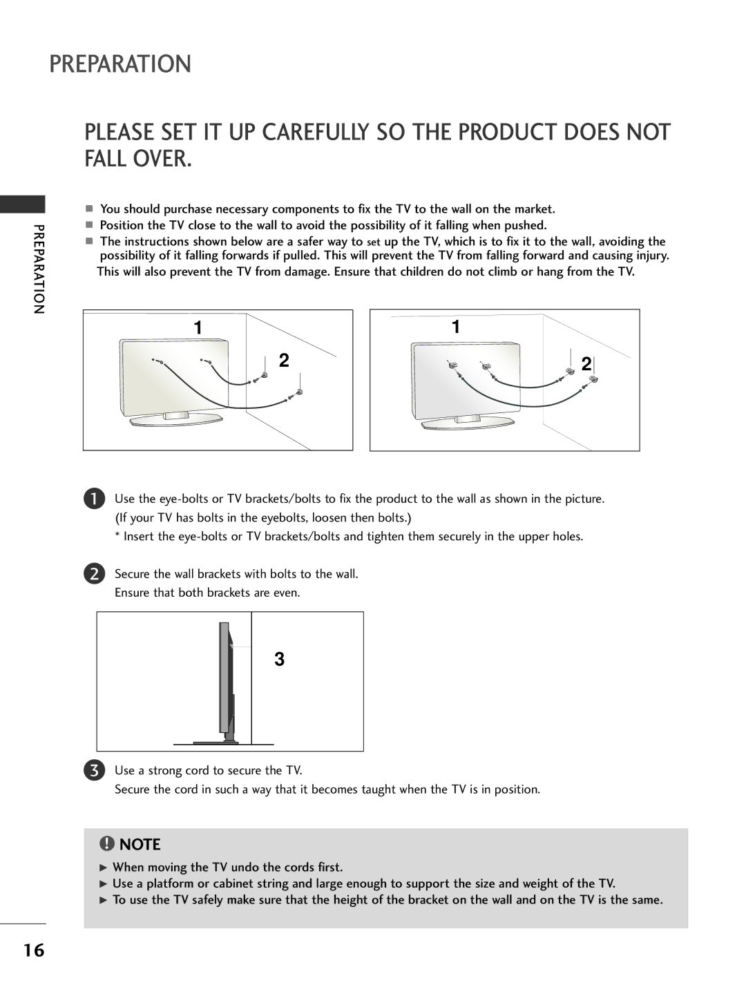 LG Electronics 50PG7***, 60PG7***, 60PG6***, 527***, 477*** Please SET IT UP Carefully SO the Product does not Fall Over 