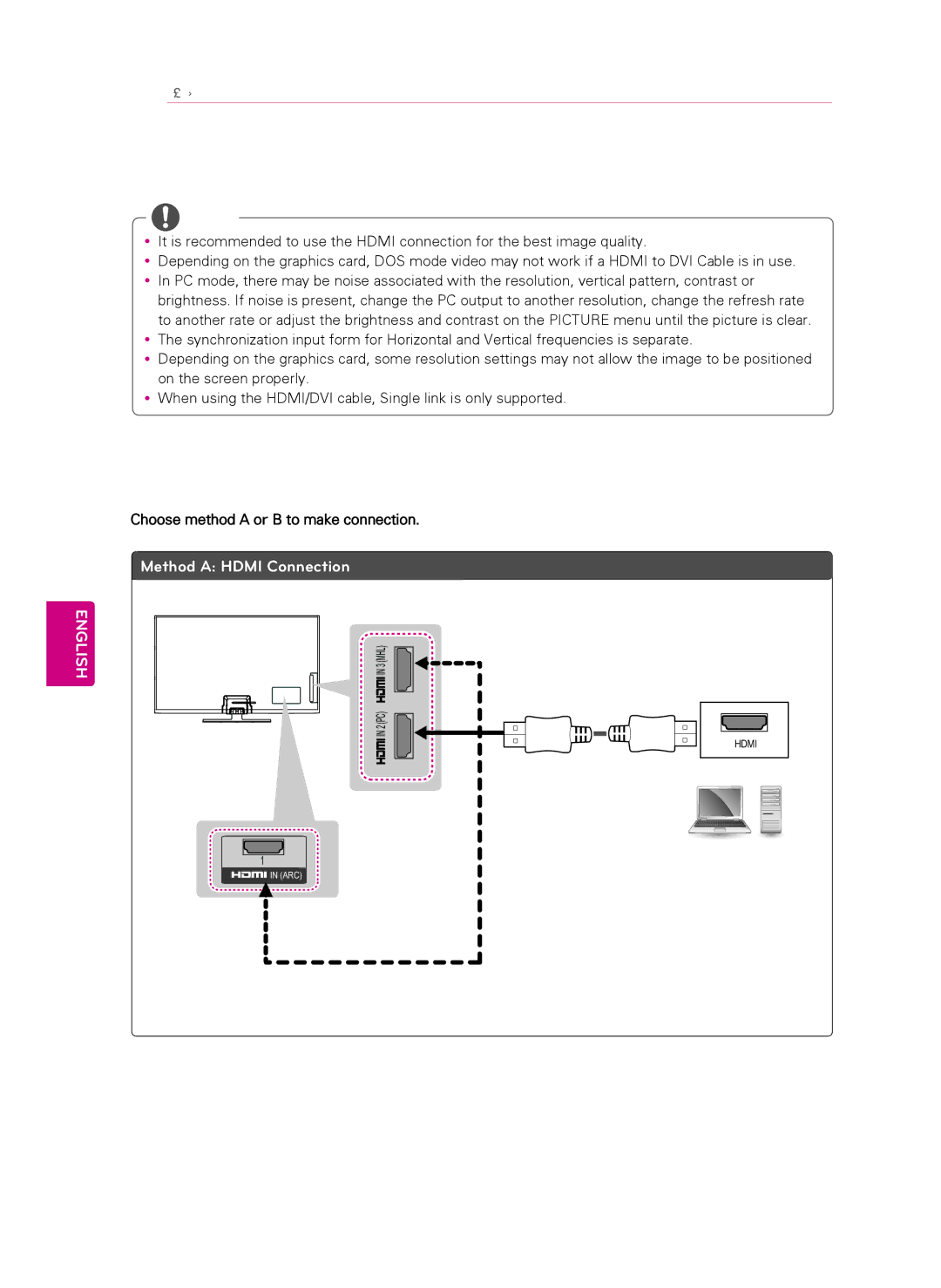 LG Electronics 60PN5700 owner manual Connecting to a PC, Hdmi Connection or DVI to Hdmi Connection 