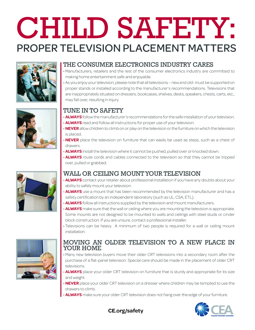 LG Electronics 65EC9700 owner manual Child Safety 