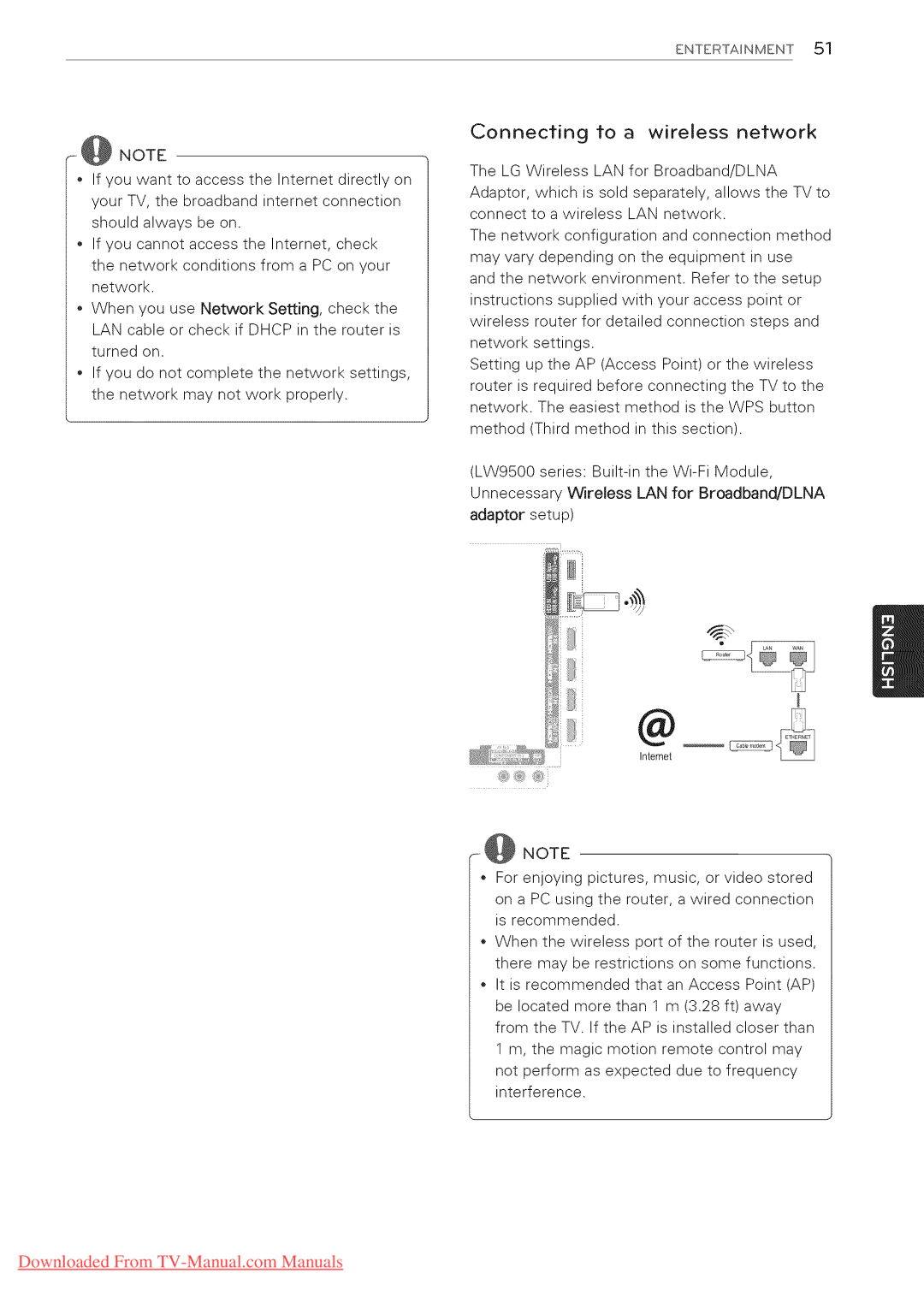 LG Electronics 42LW5700, 65LW6500, 60PZ950U, 60PZ750, 55LV5400, 55LV3700, 55LV5500, 55LK530 manual Connecting toa wireless network 