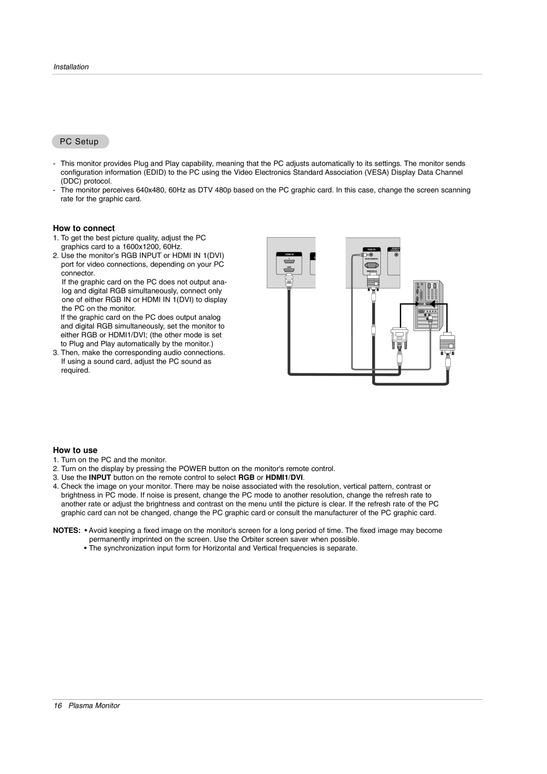 LG Electronics 71PY1M owner manual PC Setup 