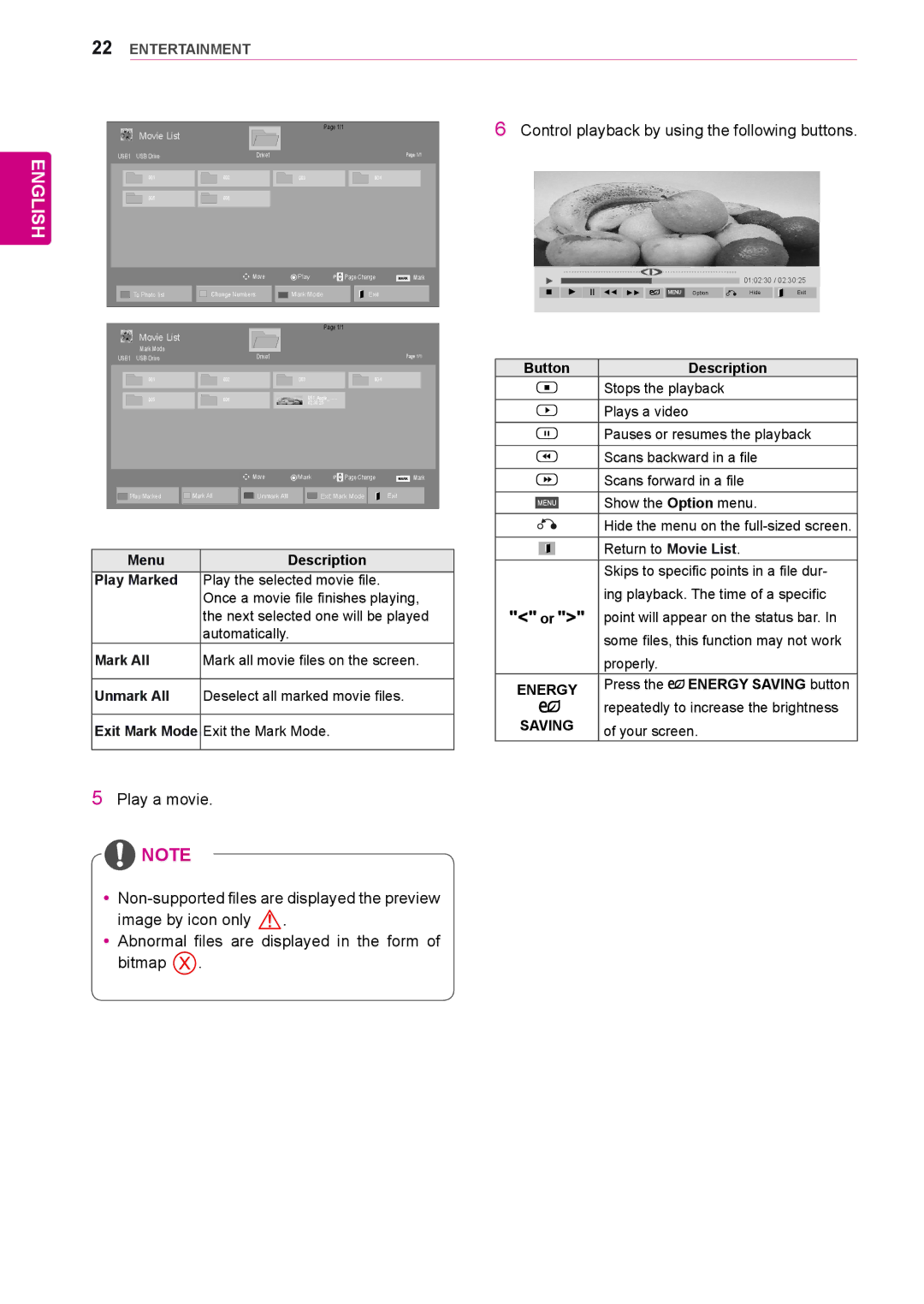 LG Electronics 72WX70MF owner manual Energy 