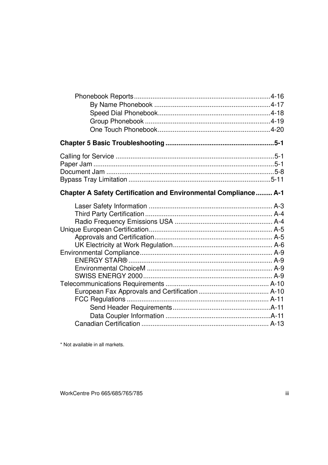 LG Electronics 665, 765, 785, 685 manual Basic Troubleshooting, Chapter a Safety Certification and Environmental Compliance 