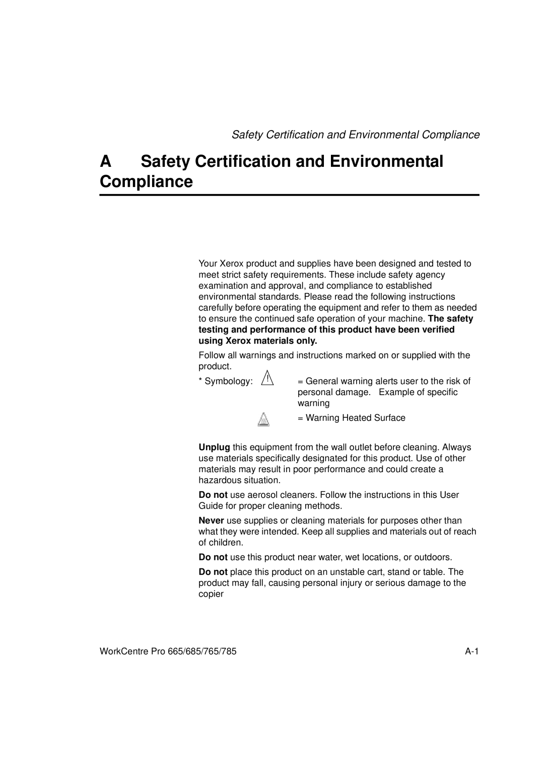 LG Electronics 665, 765, 785, 685 manual Safety Certification and Environmental Compliance 