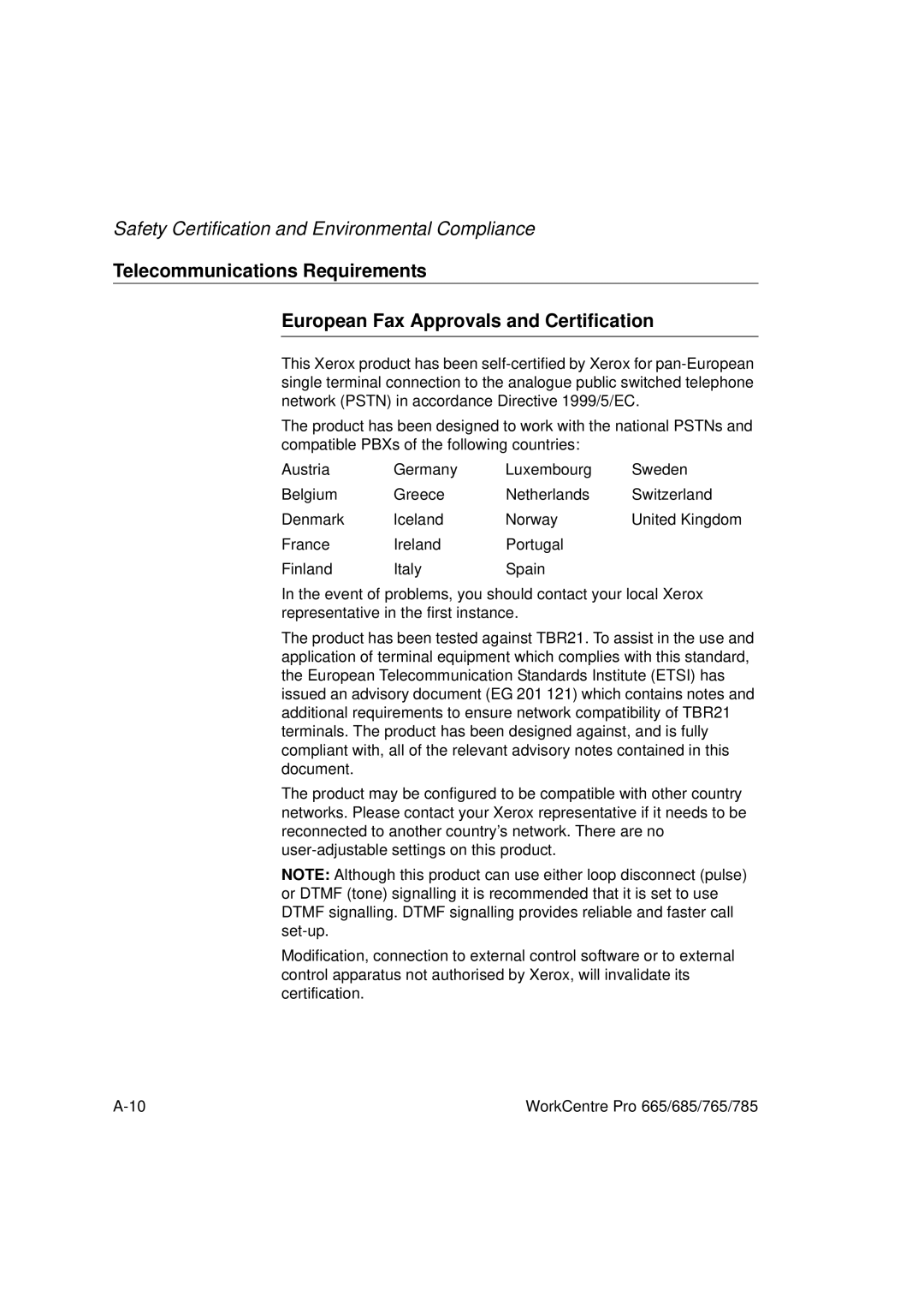 LG Electronics 785, 765, 665, 685 manual Safety Certification and Environmental Compliance 