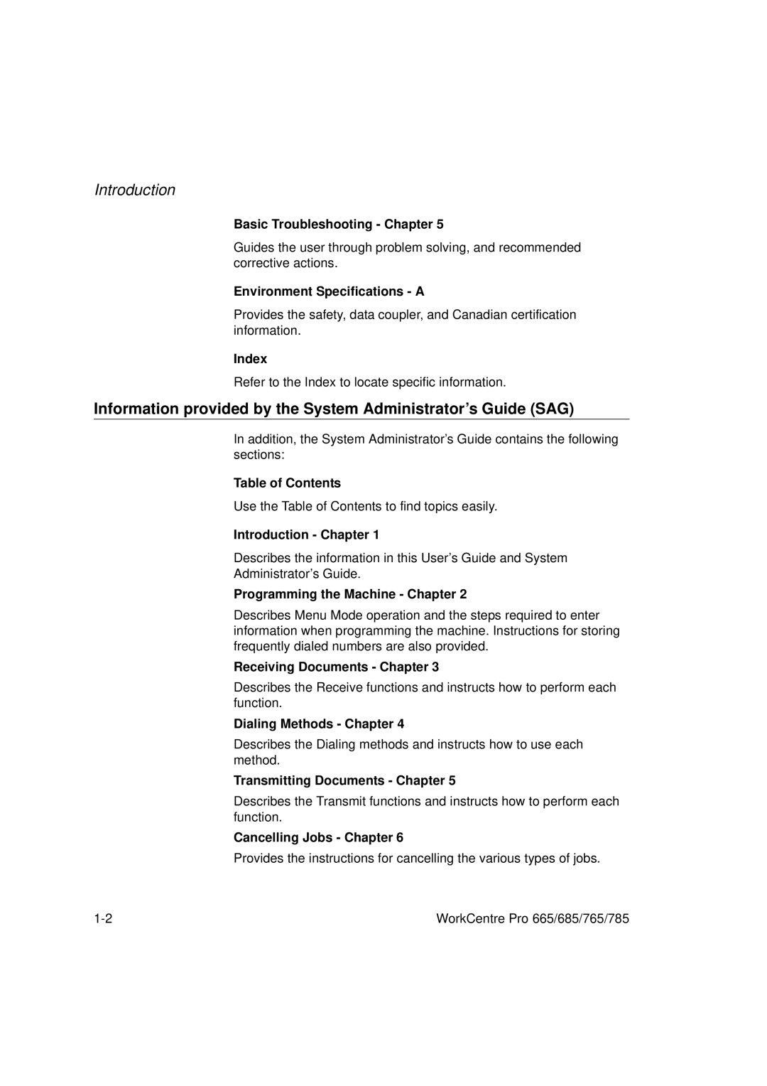 LG Electronics 765 Basic Troubleshooting Chapter, Environment Specifications a, Index, Programming the Machine Chapter 