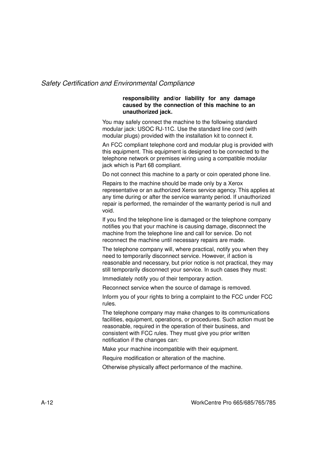 LG Electronics 765, 665, 785, 685 manual Safety Certification and Environmental Compliance 