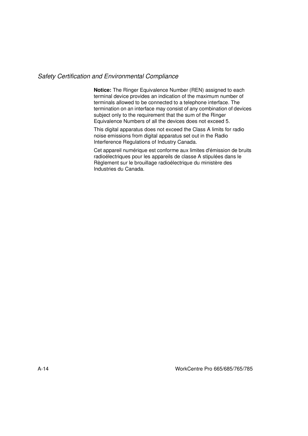 LG Electronics 785, 765, 665, 685 manual Safety Certification and Environmental Compliance 