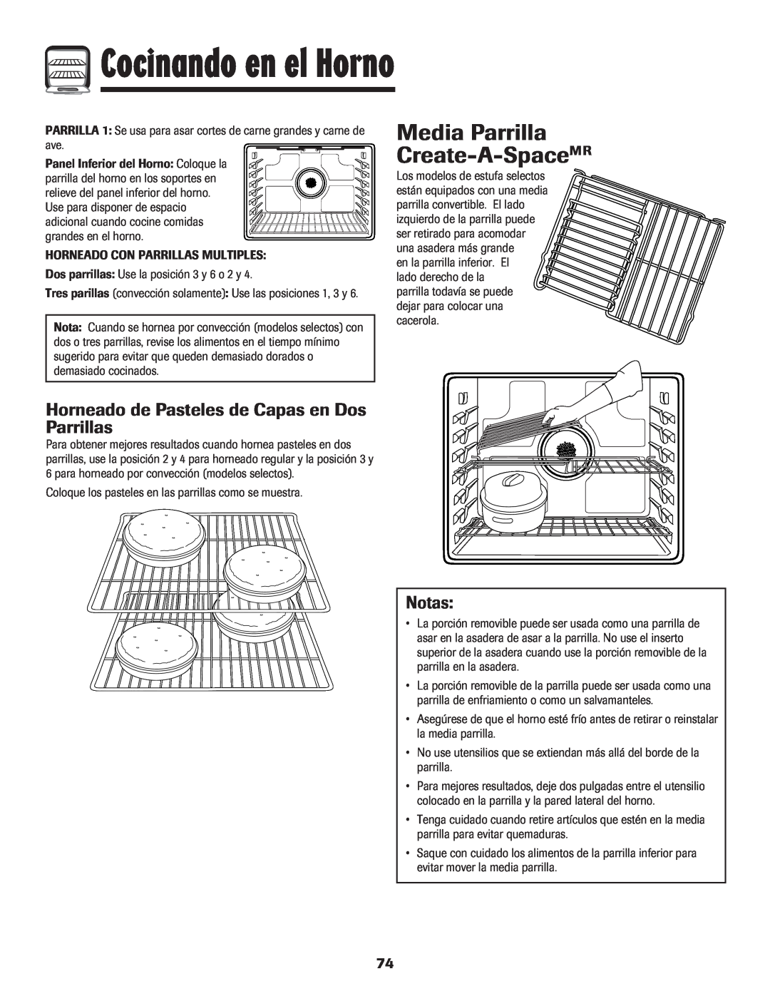 LG Electronics 800 Media Parrilla Create-A-SpaceMR, Horneado de Pasteles de Capas en Dos Parrillas, Cocinando en el Horno 