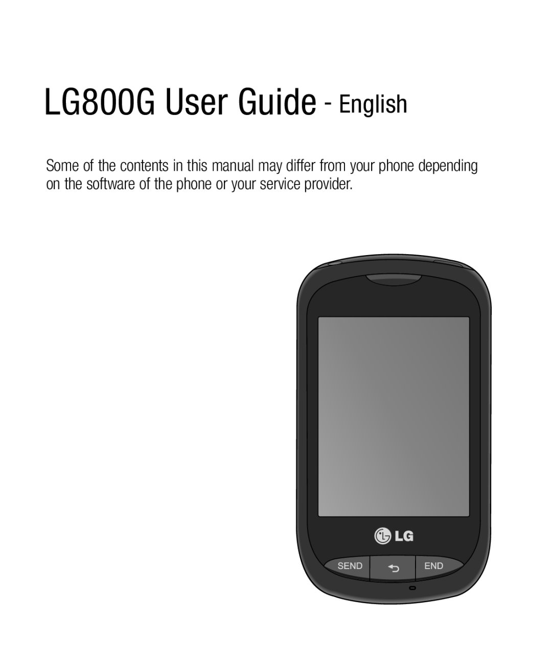 LG Electronics manual LG800G User Guide English 