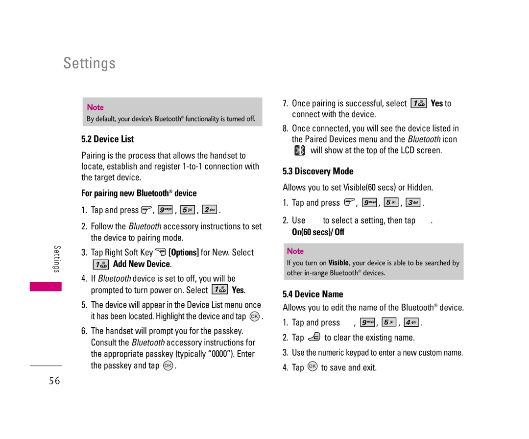 LG Electronics 8500 manual Device List, Discovery Mode, Device Name 