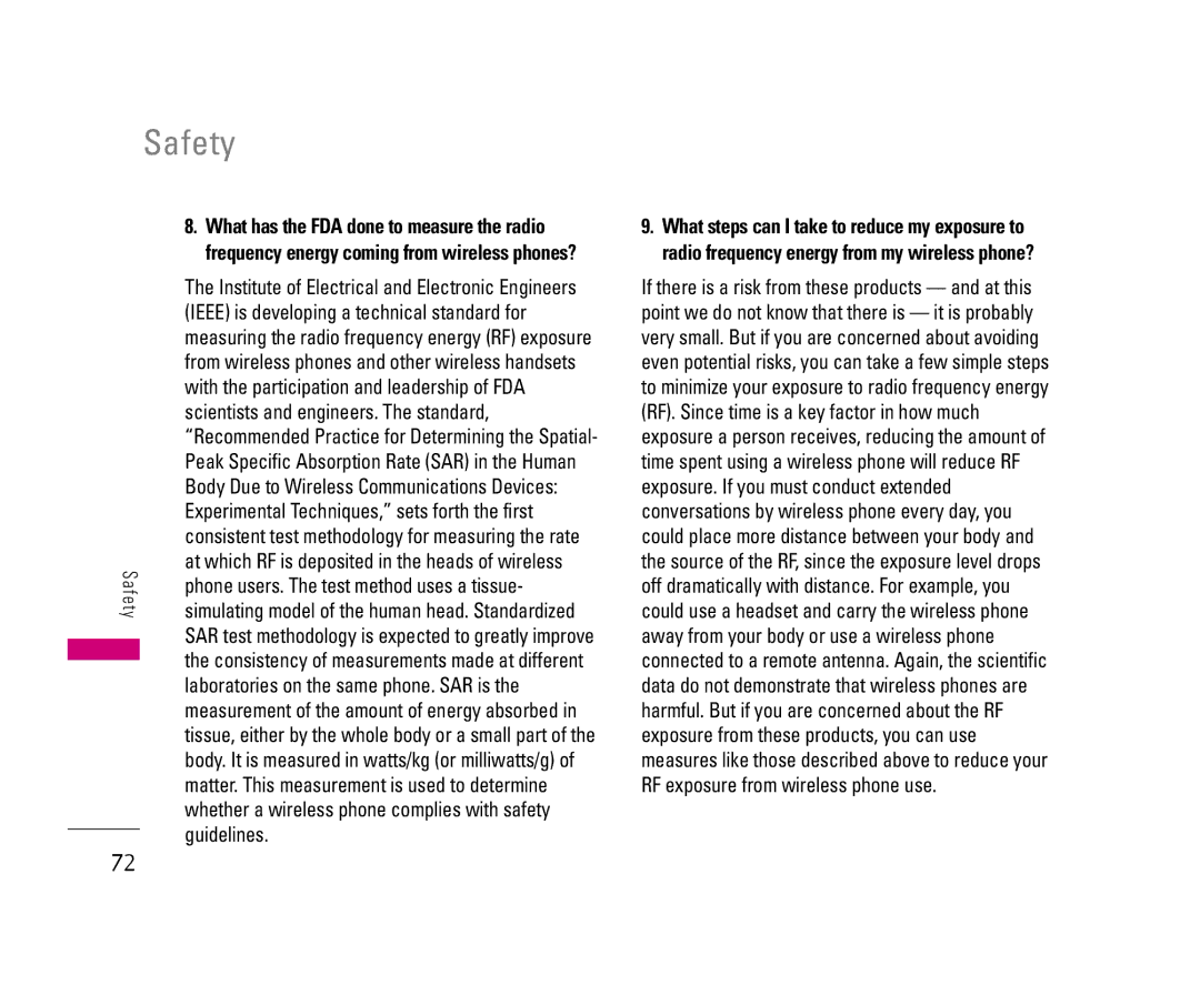 LG Electronics 8500 Ieee is developing a technical standard for, With the participation and leadership of FDA, Guidelines 