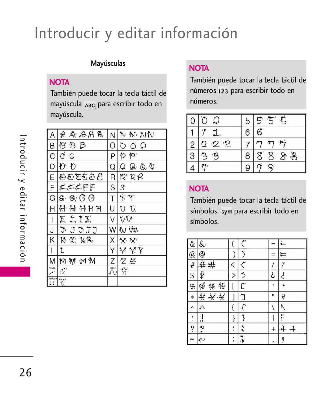 LG Electronics 8575 manual Mayúsculas 