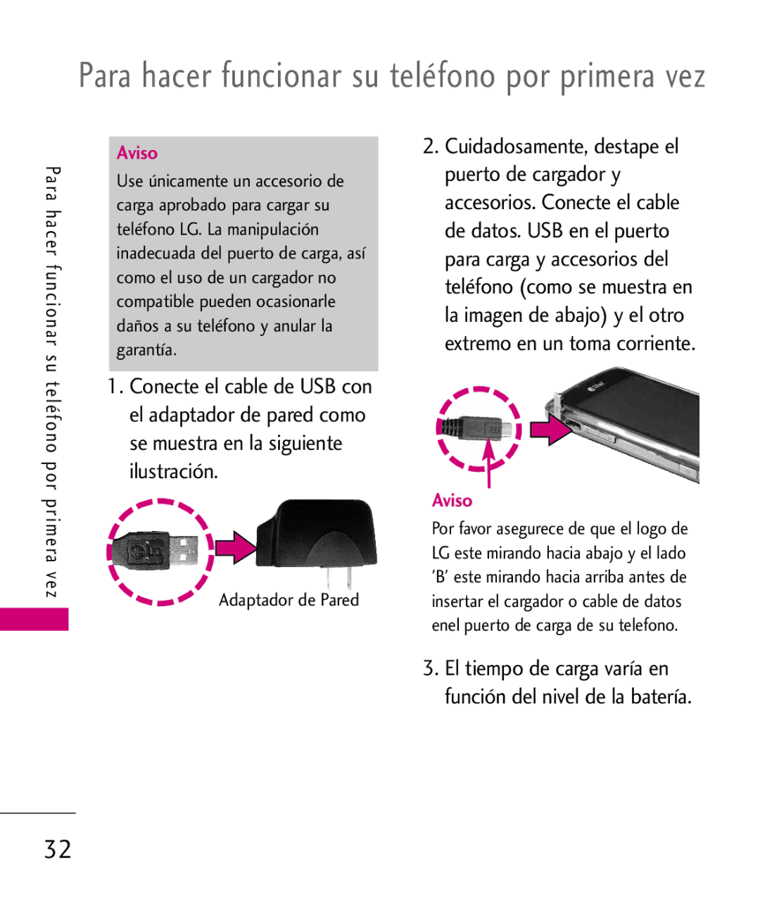 LG Electronics 8575 manual Para hacer funcionar su teléfono por primera vez 